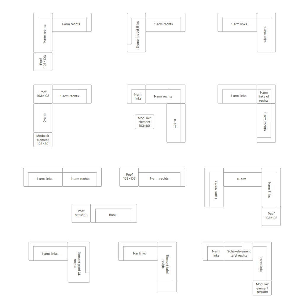 Aikon Lounge24 voorbeeldopstellingen